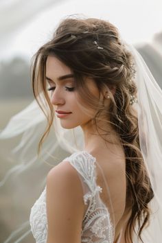 25 Stunning Wedding Hairstyles for Long Hair With Veils Texmex Wedding, Austria Wedding, Honey Rose, Breathtaking Wedding, Future Wedding Plans, Sleek Hairstyles, Wedding Hairstyles For Long Hair, Dream Man, Long Braids