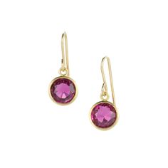 Maria Beaulieu Round Pink Tourmaline Earrings | Quadrum Gallery Elegant Round Tourmaline Earrings, Yellow Gold Tourmaline Gemstone Earrings, Yellow Gold Tourmaline Dangle Earrings, Pink Gemstone Round Earrings, Pink Tourmaline Earrings, Tourmaline Earrings, Yellow Gold Earrings, Aqua Marine, Rock Collection