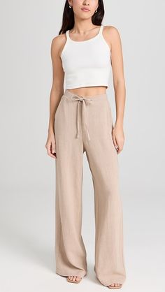 Z Supply Cortez Pants | Shopbop Chic Linen Drawstring Bottoms, Beige Linen Pants With Drawstring, Beige Linen Drawstring Pants, Chic Linen Bottoms With Tie Waist, Linen Bottoms With Tie Waist, Chic Linen Tie Waist Bottoms, Linen Trousers With Tie Waist, Linen Straight Pants With Tie Waist, Spring Linen Pants With Drawstring