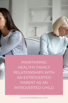 How do you cope with an extroverted parent as an introvert? I explore family dynamics & how to ensure your needs are met as an introvert while maintaining healthy family relationships. Learn to prepare for time with an extroverted family member & how to set boundaries as a sensitive introvert. Build & strengthen family relationships even with different personality types. Visit eniddejesus.com to read more about navigating family relationships as an introvert & save this pin for l Healthy Family Relationships, Managing Expectations, Different Personality Types, Set Boundaries, Family Dynamics