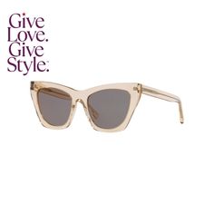 in stock Chic Clear Sunglasses For Formal Occasions, Chic Beige Sunglasses For Formal Occasions, Elegant Beige Cat Eye Sunglasses, Saint Laurent Kate Sunglasses, Saint Laurent Mica Sunglasses, Pink Square-frame Cat Eye Sunglasses With Mirrored Lenses, Buy Online, Sunglasses Women, Saint Laurent