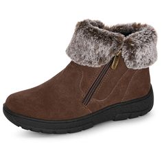 PRICES MAY VARY. WOMEN'S JESSICA BOOT combines the style of a modern fashion bootie with the sensibility of weatherproof construction. Whether strolling through downtown or enjoying an aprés ski gathering following a day shredding pow, do it in comfortable style. The Jessica Boot was designed exclusively for the woman who loves adventure, fun, and fashion. WARM FAUX FUR LINING & SUEDE UPPER keeps you cozy while looking cute in your favorite jeans and leggings. With a water repellent, suede upper exterior to withstand dreary fall and winter days, these low cut insulated booties are must-have for ladies casual wear. Not only are they durable enough to last multiple seasons of fun, they're so comfy, you'll want to wear them at home. THERMOLITE & MEMORY FOAM INSOLES feel like walking on pillow Winter Ankle Boots With Faux Fur Trim, Ankle Boots With Faux Fur Lining For Fall, Winter Suede Waterproof Ankle-high Boots, Casual Wear Women, Winter Weather, Rubber Heels, Modern Fashion, Cold Winter, Sandals Summer