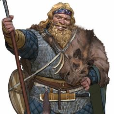 Dnd Viking, Viking Dnd Character, Bear Barbarian Dnd, Dwarven Warrior Concept Art, Peasant Art, D&d Viking Character Art, Viking Character, Roleplay Characters, Knight Art