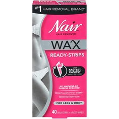 Nair Hair Remover Wax Ready- Strips For Legs & Body, 40 Ct Nwt Facial Warts, Waxing Tips, Unwanted Hair Permanently, Underarm Hair Removal, Skin Growths, Wax Strips, Body Waxing, Wax Hair Removal, Body Hair Removal