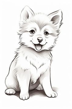 a drawing of a small dog sitting down