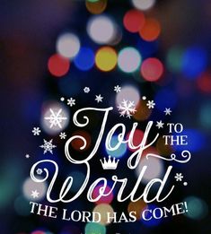 a christmas card with the words joy to the world and snowflakes on it