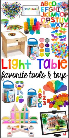 the words light table favorite tools and toys