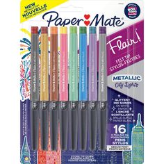 paper mate metallic crayon markers set of 6 in assorted colors and sizes