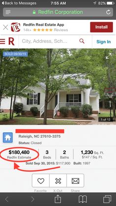 the real estate app on an iphone shows you can find what to put in your home