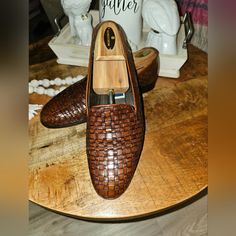 Bragano/Cole Haan Gorgeous Cognac Brown Woven Leather Slipons 9m...Excellent!! Slip Ons, Cole Haan, Loafer Shoes, Cognac, Men's Shoes, Loafers, Slip On, Man Shop, Leather