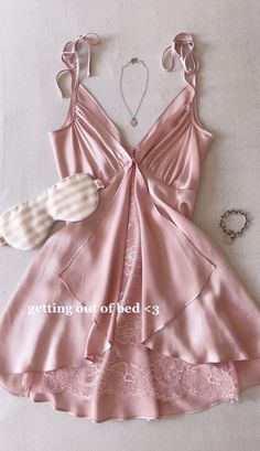 Langerai Outfits Aesthetic, Fancy Pjs, Pjs Dress, Coquette Loungewear, Fancy Pajamas, Pretty Pajamas, Pink Sleepwear, Dress Coquette