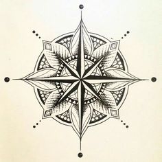 a black and white drawing of a star with an intricate design on the back of it