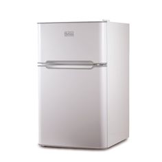 a white refrigerator freezer sitting on top of a counter