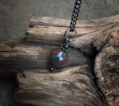 Bloodstone Necklace, Witches Stone, Wiccan necklace, Witch’s Necklace, Witchcraft Jewelry, Pendulum Gunmetal Necklace With Lobster Clasp As Gift, Witchcraft Jewelry, Bloodstone Jewelry, Pendulum Necklace, Bloodstone Necklace, Wiccan Necklace, Witch Necklace, S Necklace, Protection Amulet