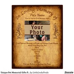 an old photo frame with the words, your photo and dog's name on it