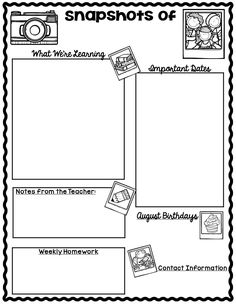 snapshots of worksheet with pictures on it