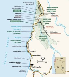 a map of the redwood national park