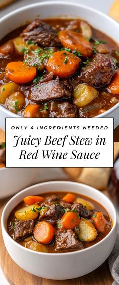 Image for Juicy Beef Stew in Red Wine Sauce Beef Stew In Red Wine Sauce, Recipes With Red Wine Cooking, Dinner Recipes Stew Meat, Instant Pot Beef Stew With Red Wine, Red Wine Beef Stew Crockpot, Beef Stew With Red Wine Crockpot, French Beef Stew With Red Wine, Beef Stew With Tomato Sauce, Autumn Beef Stew