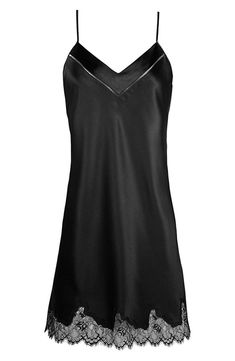 Designed in France, this silk nightgown is exquisitely detailed with illusion mesh and an eyelash-lace trim. 26" center front (size Medium) Deep V-neck Adjustable straps 100% silk with is 87% silk, 13% polyamide trim Spot clean Made in France Silk V-neck Nightgown, Night V-neck Dress With Satin Finish, Sheer V-neck Slip Dress, Sheer V-neck Slip Dress For Wedding Night, V-neck Satin Chemise For Wedding Night, Silk V-neck Nightgown For Wedding Night, Elegant V-neck Evening Nightgown, Sheer V-neck Slip Dress For Sleep, Elegant Evening Nightgown With V-neck