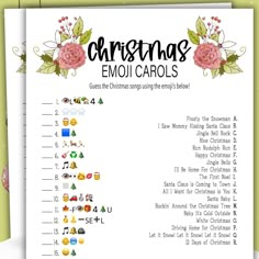 the christmas emoj carols game is shown