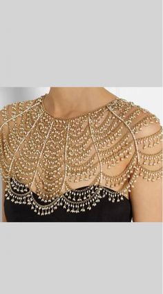 Dazzling White Beads Work Cape for Party Festive Beaded Chain Jewelry For Parties, Glamorous Embellished Party Jewelry, White Embellished Jewelry For Parties, Festive Gold Beads Jewelry For Party, Festive Gold Beaded Party Jewelry, Glamorous Festive Party Jewelry, Embellished Jewelry For Party Festivals, Bohemian Embellished Jewelry For Party, Embellished Jewelry For Party And Festivals