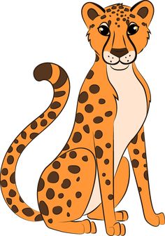 a cartoon cheetah sitting on the ground