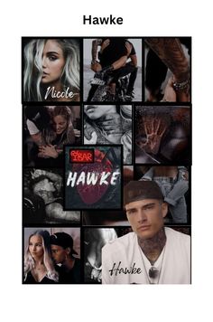 a collage of photos with the words hawke and images of people in them