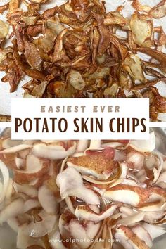 potato skin chips in a bowl with text overlay