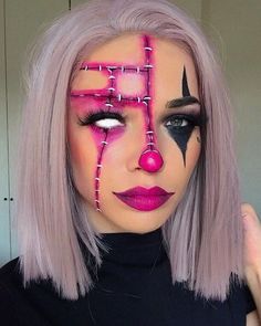 Crazy Halloween Makeup, Halloween Makeup Clown, Halloweenský Makeup, Holloween Makeup, Creepy Makeup, Creepy Halloween Makeup, Cute Halloween Makeup, Halloween Makeup Diy, Halloween Makeup Pretty