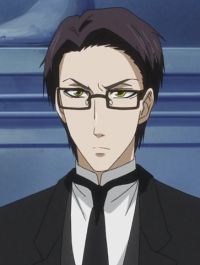 an anime character wearing glasses and a suit