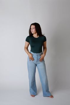 Ultralight and soft denim. Wide leg, high waisted fit. Just Black Denim - Made in the USA High Rise Denim Flare Jeans For Casual Wear, High Rise Denim Flare Jeans For Elevated Casual, Mid-rise Denim Jeans For Elevated Casual, High Waist Relaxed Fit Jeans, Light Wash Straight Leg Jeans For Elevated Casual, High Rise Solid Relaxed Fit Jeans, Relaxed Fit Solid Denim Jeans, Solid Denim Workwear Bottoms, Solid High Rise Relaxed Fit Jeans