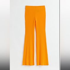 Sold Out! Size Xs Nwot Solid Ribbed Pants For Spring, Ribbed Solid Pants For Spring, Ribbed Trousers For Spring, Stretch Ribbed Summer Pants, Summer Stretch Ribbed Pants, Spring Ribbed Trousers, Ribbed Fitted Bottoms For Spring, Fitted Ribbed Bottoms For Spring, Trendy H&m Spring Pants