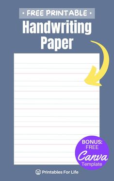 the free printable handwriting paper is available for use with any kind of writing material