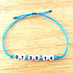 This wax cord bracelet makes the perfect personalized gift! Completely waterproof, adjustable so it will fit any size wrist. Just pull to close. Bracelet in photo is Cerulean. All of my friendship bracelets are made with 100% cotton embroidery floss & my water proof jewelry is made with 100% waxed polyester cord. Any other supplies I use are all natural & eco friendly & everything is made in a smoke-free & pet-free home! Adjustable Blue Friendship Bracelets For Birthday, Adjustable Casual Friendship Bracelets For Birthday, Personalized Adjustable Name Bracelet For Beach, Adjustable Summer Birthday Bracelets, Personalized Blue Braided Friendship Bracelets, Handmade Adjustable Name Bracelet For Beach, Adjustable Casual Wristband For Birthday, Casual Adjustable Wristband For Birthday, Personalized Adjustable Bracelets For Summer