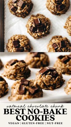 the best no - bake cookies are made with oats and chocolate chips