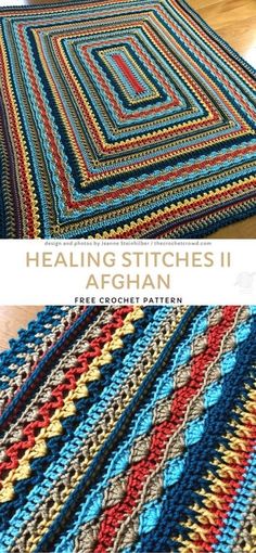 two pictures of the same afghan with different colors