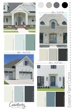 the exterior color scheme for a house in gray and white