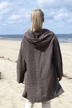 Hooded linen tunic dress with front pockets linen tunic with | Etsy Casual Linen Beach Outerwear, Long Sleeve Hoodie For Beach In Fall, Oversized Long Sleeve Linen Dress With Pockets, Oversized Linen Lagenlook Dress, Long Sleeve Linen Dress With Pockets For Beach, Casual Long Sleeve Linen Loungewear Dress, Oversized Linen Beach Dress With Pockets, Oversized Long Sleeve Linen Dress For Beach, Oversized Linen Loungewear Dress