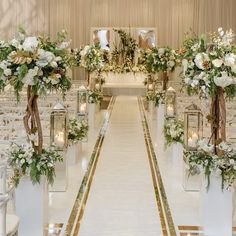 an instagram page with flowers and candles on the aisle, as well as photos