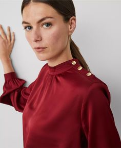 Shoulder Button Blouse Clothing Business, Work Clothing, Effortlessly Chic Outfits, Button Blouse, Working Woman, Business Attire, Casual Attire, Petite Fashion, Stylish Women