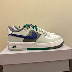 Big Kid's Nike Air Force 1 Lv8 1 Light Silver/Deep Royal Blue Fb9035 001 Brand New In Box Nike Air Force 1 Fade-resistant, Nike Air Force 1 Fade-resistant Round Toe, Gray Nike Air Force 1 With Round Toe, Sporty Nike Air Force 1 With Branded Insole, Casual Nike Air Force 1 Low-top, Nike Air Force 1 Lace-up For Streetwear, Deep Royal Blue, Kids Nike, Nike Air Force 1