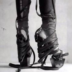 sekigan: ann demeulemeester | shoez | Pinterest Mode Shoes, Apocalyptic Fashion, Black And White Photograph, Ann Demeulemeester, Crazy Shoes, Dark Fashion, Mode Inspiration, Me Too Shoes, Designer Shoes