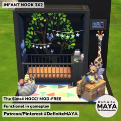 an animal themed nursery room is featured in the video game babysith nook 3x2