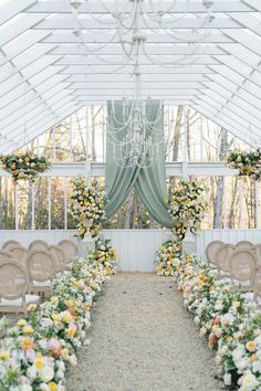 Outdoor wedding ceremony set up with roses Outdoor Wedding Ceremony Ideas, David Austin Wedding, Glass House Wedding, White Wedding Ceremony, Wedding Altars, Floral Chandelier, Wedding Reception Inspiration, David Austin Roses, David Austin