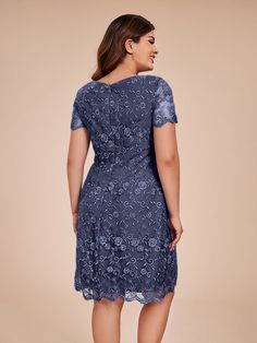 Introducing our elegant Column Short Sleeves Knee Length Lace Mother of the Bride Dress. Made with high-quality lace fabric and featuring a knee-length design with short sleeves, this dress is perfect for any special occasion. Feel confident and stylish on your big day with this stunning mother of the bride dress.    Attention!     The sleeves are see-through and unlined. (Refer to the picture below) Evening Dresses With Scalloped Lace Short Sleeves, Short Sleeve Evening Dress With Lace Patchwork, Evening Dress With Lace Patchwork And Short Sleeves, Short Sleeve Dress With Lace Patchwork For Evening, Scalloped Lace Evening Dress With Short Sleeves, Evening Dresses With Scalloped Lace And Short Sleeves, Knee-length Lace Mother Of The Bride Dress For Formal, Formal Lace Mother Of The Bride Dress, Knee-length, Formal Knee-length Lace Mother Of The Bride Dress