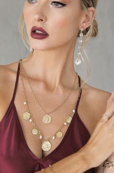 Private Island 18k Gold Plated Assorted Shell Necklace – Ettika Hunters Gold, Gold Coin Jewelry, Real Pearl Necklace, Treasure Hunter, Gold Coin Necklace, Coin Pearls, Gold Pearl Necklace, Long Chain Necklace, Gold Coin