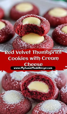 red velvet thumbprint cookies with cream cheese