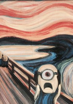 the scream painting is being displayed in an art museum