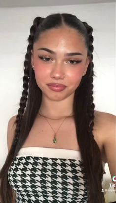 Pigtails On Top Of Head, Small Pigtails On Top Of Head, Small Pigtails, Hairstyle Inspo, Girl Hairstyles, Aesthetic Pictures, Long Hair, Curly Hair Styles, Hair Care