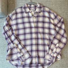 Super Soft Flannel For The Fall. A Mix Of Purple Colors Make Up The Pattern One Pocket On The Left Side Size Small. True To Size 22.5” In Length From Top Button 23” Across From Under The Armpit New With Tags. Never Been Worn Madewell Top, Soft Flannel, Flannel Shirt, Purple Color, Madewell, Button Up, Button Down Shirt, Colorful Shirts, Plaid